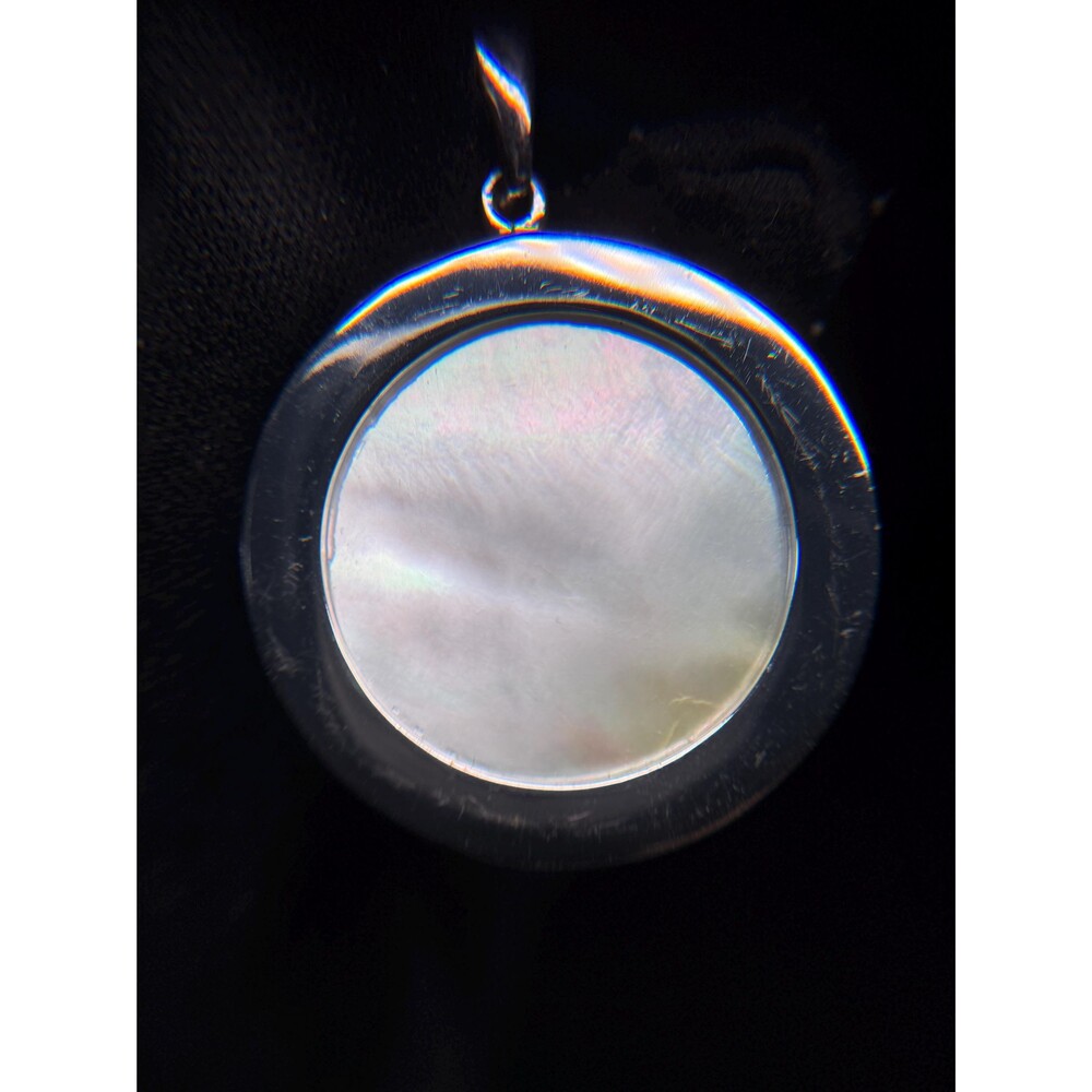 Sterling Silver Four Leaf Clover Pendant Necklace Mother of Pearl 20.5" - Picture 13 of 14